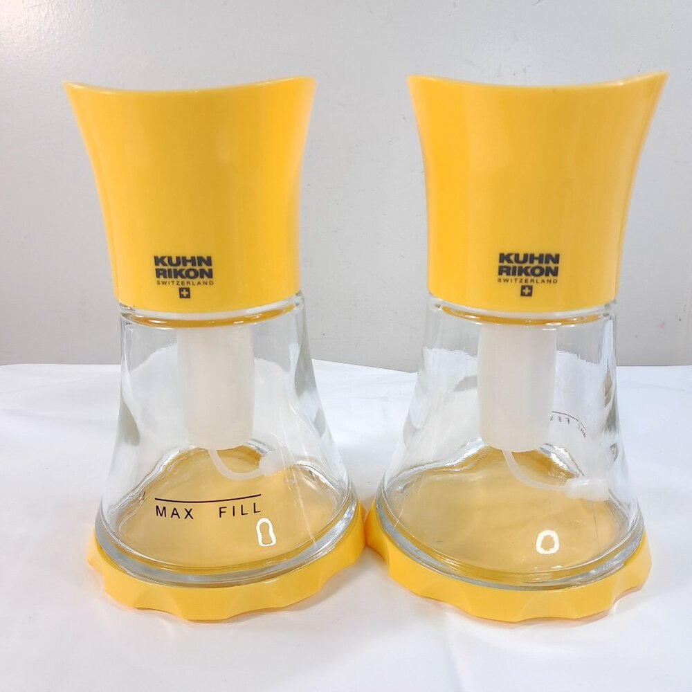 KUHN RIKON Swiss Vase Mister Yellow Oil Vinegar Dispenser Spritzer Spray‎ set 2